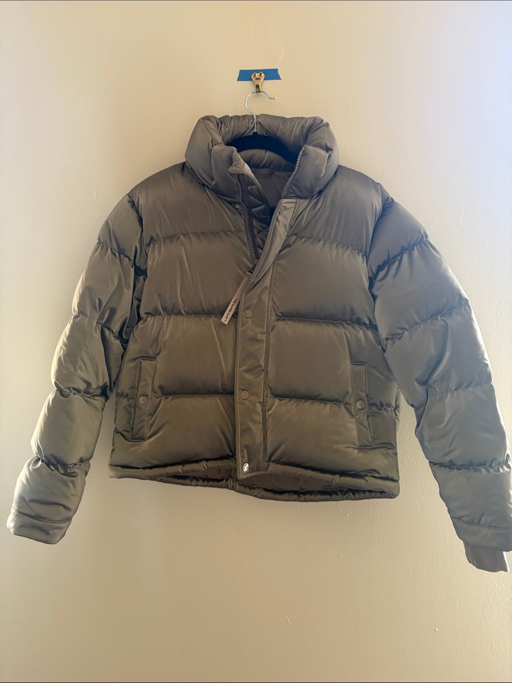 Super puff shorty & hood - metallic puffer